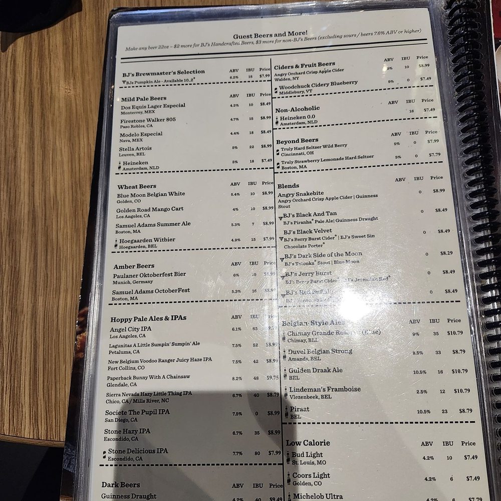 BJ's Restaurant & Brewhouse - Menu - Pizza Near Me - Burbank, California