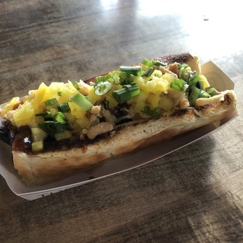Dog Haus Biergarten - Pineapple Express Dog - Burgers Near Me - Denver, Colorado Dog Haus Biergarten - Pineapple Express Dog - Burgers Near Me - Denver, Colorado