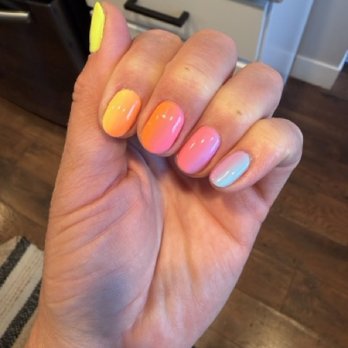 Fabulous Nails - Lan nailed this rainbow ombre for summer. - Nail Salons Near Me - Holladay, Utah