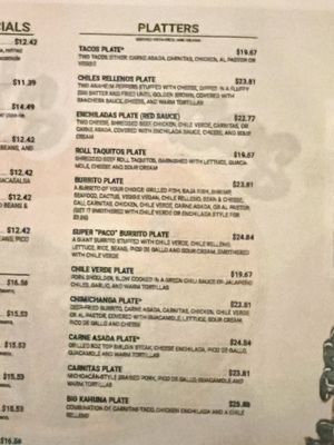Menu photo 1 Paco's Tacos Lighthouse Kilauea, HI