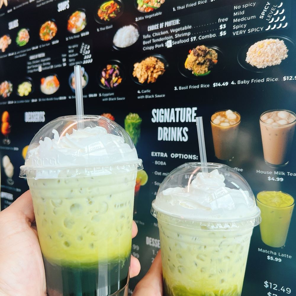 Aroi Thai - Thai Green Tea with Whip Cream - Thai Near Me - Panorama City, California Aroi Thai - Thai Green Tea with Whip Cream - Thai Near Me - Panorama City, California