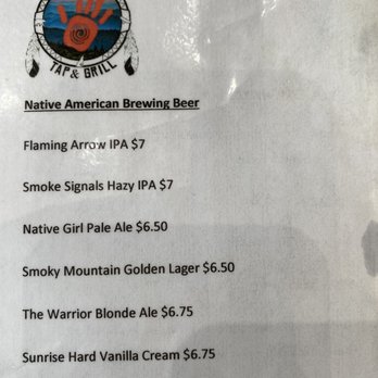 Native Brews Tap & Grill - The draft beer selection; bottled beers were also available as well as a choice of cocktails. - Breweries Near Me - Cherokee, North Carolina Native Brews Tap & Grill - The draft beer selection; bottled beers were also available as well as a choice of cocktails. - Breweries Near Me - Cherokee, North Carolina