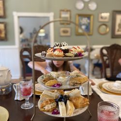 Southern Seasons - Tiered stand with treats and iced tea taken during Afternoon Tea