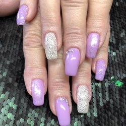 Kustom Kreations Salon - Hard Gel Fill in with full color and rhinestones