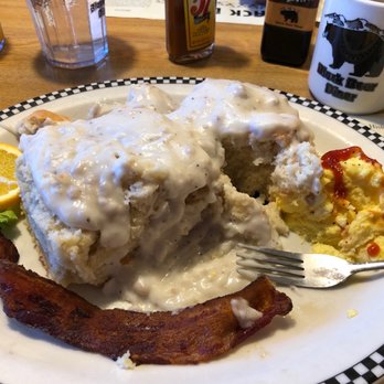 Black Bear Diner Beaverton - Biscuits and gravy with applewood bacon and eggs. - American Near Me - Beaverton, Oregon