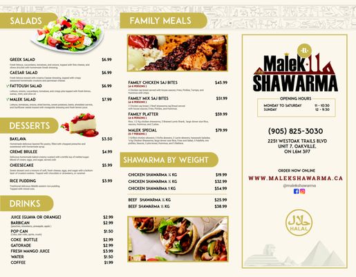 Menu photo 3 Malek Shawarma Oakville, ON