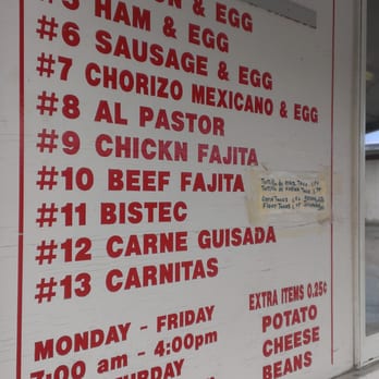 Taquito Anaya - Close-up of the menu - Street Vendors Near Me - Austin, Texas