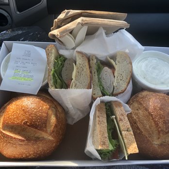 Boudin SF - Turkey and Havarti Cheese Sandwich Chocolate Chip Cookie Oatmeal Raisin Cookie Bread Bowl Soup and Sandwich Family Meal for 4 - Bakeries Near Me - Vacaville, California