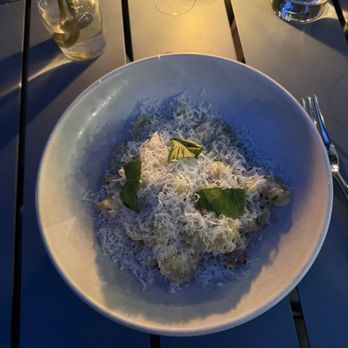 Little Moss - Creste De Gallo pasta (sweet corn, ricotta salada, Thai basil, lime). - New American Near Me - Dartmouth, Massachusetts Little Moss - Creste De Gallo pasta (sweet corn, ricotta salada, Thai basil, lime). - New American Near Me - Dartmouth, Massachusetts