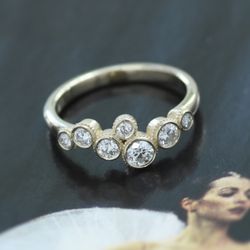 Jeweler's Services - Custom gold and diamond bubble ring.