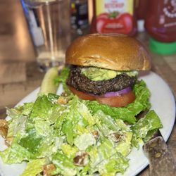 Bongo Johnny's Patio Bar & Grill - Guac Burger with Caesar Salad