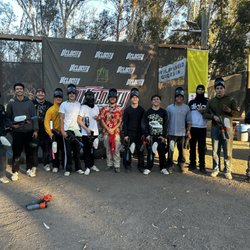 Velocity Paintball Park - My group and Dane in the middle with the red shirt, STAND OUT GUY!