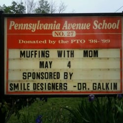 Scott D Galkin, DMD - Sign promoting "Muffins for Mom" at School 27 which our office helped support.