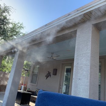 Precision Mist - Misters on a slightly breezy day. - Misting System Services Near Me - Queen Creek, Arizona