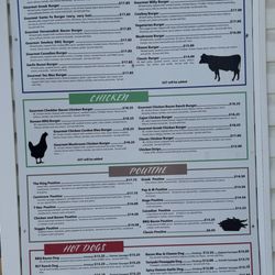 Walter's Burger Shed - The posted menu