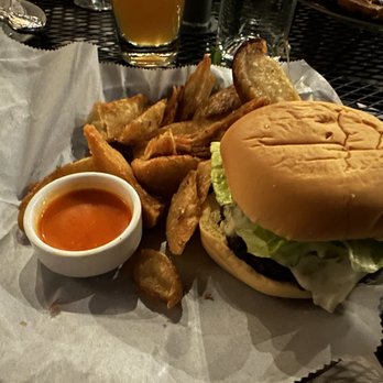 Juniper Hill - Basic grocery store bun, iceberg lettuce, and thin patty burger with way too crunchy fries for $17. - New American Near Me - Clinton Township, New Jersey Juniper Hill - Basic grocery store bun, iceberg lettuce, and thin patty burger with way too crunchy fries for $17. - New American Near Me - Clinton Township, New Jersey