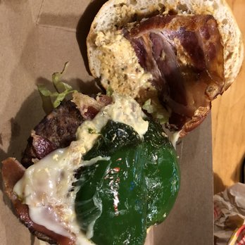 Wraptitude Gourmet Wraps, Burgers & Beers - Inside of the gf Rattlesnake burger - Burgers Near Me - Welches, Oregon Wraptitude Gourmet Wraps, Burgers & Beers - Inside of the gf Rattlesnake burger - Burgers Near Me - Welches, Oregon