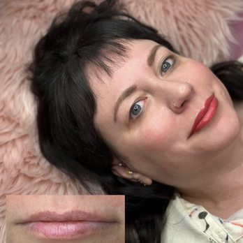 Lovely Lips & Brows PMU - Lip blushing before & after - Permanent Makeup Near Me