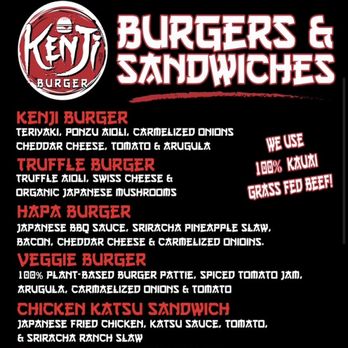 Kenji Burger Koloa - Menu - Burgers Near Me - Koloa, Hawaii Kenji Burger Koloa - Menu - Burgers Near Me - Koloa, Hawaii