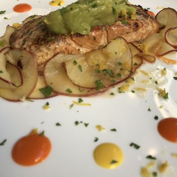 Ciro & Sons - Salmon served with sliced apples and garnished with avocado. Delicious. - Italian Near Me - Florence, FI