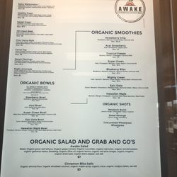 Awake Juice bar - Menu