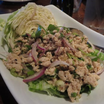 SriThai Thai Kitchen & Sushi Bar - Duluth - Chicken Larb. Ground chicken with mint, chili, green onion, and lime juice. $6.95. - Japanese Near Me - Duluth, Georgia SriThai Thai Kitchen & Sushi Bar - Duluth - Chicken Larb. Ground chicken with mint, chili, green onion, and lime juice. $6.95. - Japanese Near Me - Duluth, Georgia