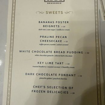 1906 Brasserie - Dessert menu - Breakfast & Brunch Near Me - Albany, Georgia
