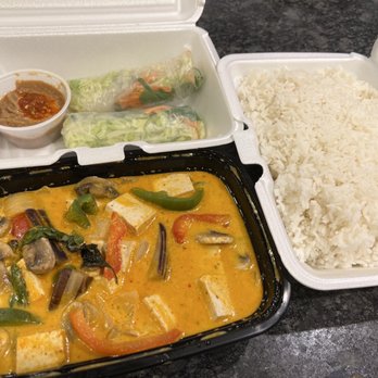 Sunrise Thai - C1. Pad Ped with steamed tofu Fresh roll White rice - Thai Near Me - Madison Heights, Michigan Sunrise Thai - C1. Pad Ped with steamed tofu Fresh roll White rice - Thai Near Me - Madison Heights, Michigan