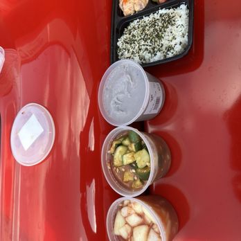 K.Bay Bros - Pickled onion, Kim chi cucumber, poi, and 2 choice fresh poke the dynamite and shoyu ahi add extra sesame oil. - Seafood Near Me - Kaneohe, Hawaii K.Bay Bros - Pickled onion, Kim chi cucumber, poi, and 2 choice fresh poke the dynamite and shoyu ahi add extra sesame oil. - Seafood Near Me - Kaneohe, Hawaii