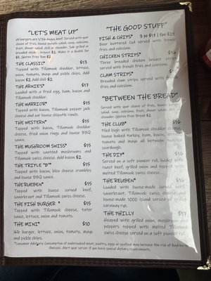 Menu photo 4 Arnie's Cafe Warrenton, OR