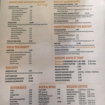 Beachin’ Biscuits - Newest menu - Breakfast & Brunch Near Me - Pismo Beach, California