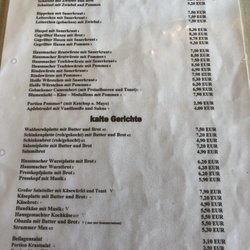 Gasthaus Waldesruh - Speisekarte