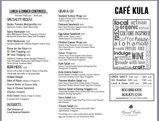 Menu photo 2 Cafe Kula Wailea, HI
