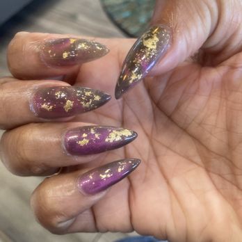 Nail Garden - Studio City - Gel x medium almond cat eye with gold foil! - Nail Salons Near Me - Studio City, California Nail Garden - Studio City - Gel x medium almond cat eye with gold foil! - Nail Salons Near Me - Studio City, California
