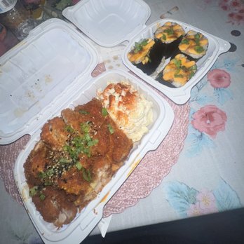 Shootz - Kimchi Butter Katsu Chicken Spam Brulee Musubi - Hawaiian Near Me - Long Beach, California Shootz - Kimchi Butter Katsu Chicken Spam Brulee Musubi - Hawaiian Near Me - Long Beach, California