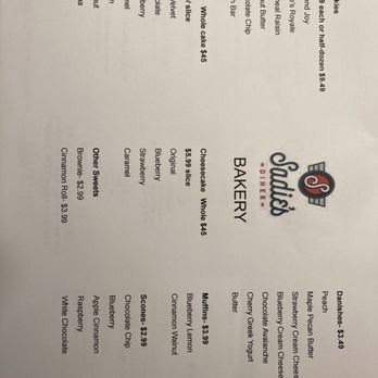 Sadie’s Diner - Bakery menu - Bakeries Near Me - Vance, Alabama