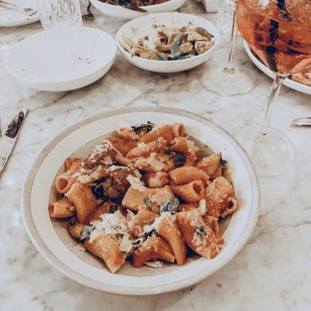 Paradiso - Rigatoni and the Ciao Bella cocktail in corner. - Bars Near Me - Dallas, Texas