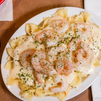 Angelo's Spaghetti & Pizza House - Irving - a plate of pasta and shrimp - Pizza Near Me - Irving, Texas