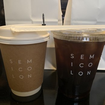 Semicolon Cafe - Small latte with soy milk and small Iced Coffee, both very good! - Coffee & Tea Near Me - Jersey City, New Jersey Semicolon Cafe - Small latte with soy milk and small Iced Coffee, both very good! - Coffee & Tea Near Me - Jersey City, New Jersey