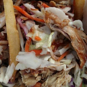 Friskie Fries - Fries with pulled pork, slaw, barbeque sauce. Nice! - Food Trucks Near Me - Johnston, Rhode Island