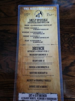 Menu photo 8 Nodding Donkey Uptown Dallas, TX