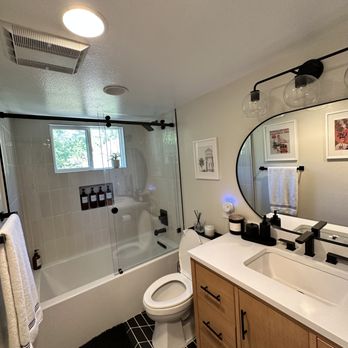 GM Elite Tile & Stone Installation - After (tub/shower combo bathroom) - Tiling Near Me GM Elite Tile & Stone Installation - After (tub/shower combo bathroom) - Tiling Near Me