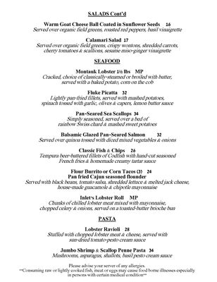 Menu photo 7 Inlet Seafood Restaurant Montauk, NY