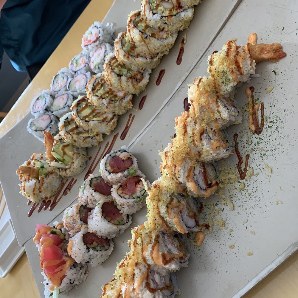 Kiku Sushi - Orioles roll, spicy tuna, jumbo shrimp tempura, Boston roll - Sushi Bars Near Me - Baltimore, Maryland Kiku Sushi - Orioles roll, spicy tuna, jumbo shrimp tempura, Boston roll - Sushi Bars Near Me - Baltimore, Maryland