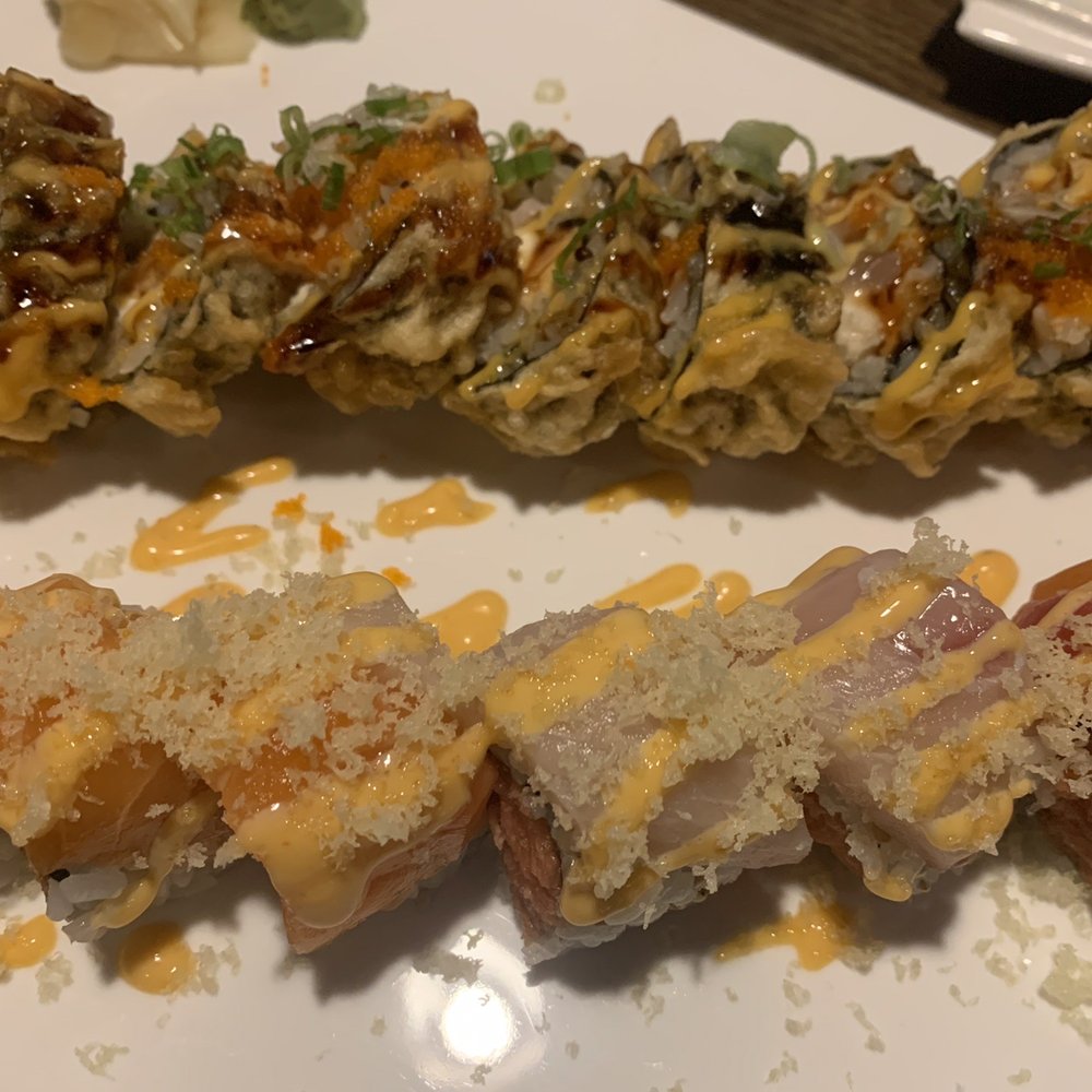 Shogun Sushi - Out of Control Roll -Bottom Dynamite Roll ? - Top - Sushi Bars Near Me - Tampa, Florida Shogun Sushi - Out of Control Roll -Bottom Dynamite Roll ? - Top - Sushi Bars Near Me - Tampa, Florida