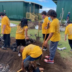Ka Waihona O Ka Na'auao - This is a picture of an imu project for the kids In 5th grade