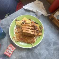 Zappy's Cafe - Everything omelette with white toast