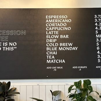 Procession Coffee - Simple menu . The logo is below "There is no end to this" - Coffee & Tea Near Me - Denver, Colorado