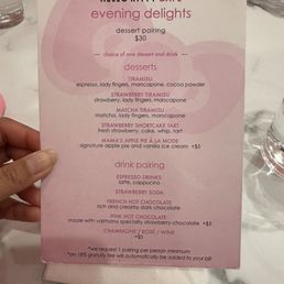 Evening Menu