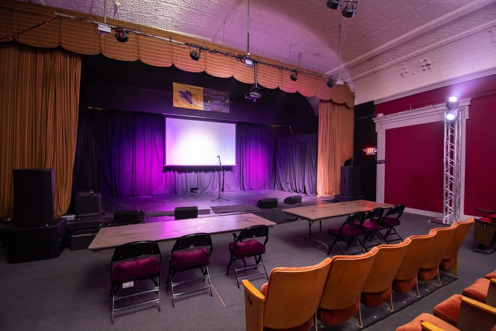 The Lucky Wolf at the historic Paw Paw Playhouse Logo
